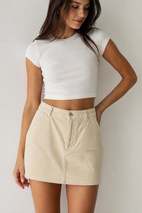 Uniqlo Dresses & Skirts - UNIQLO Corduroy Mini Skirt Beige L